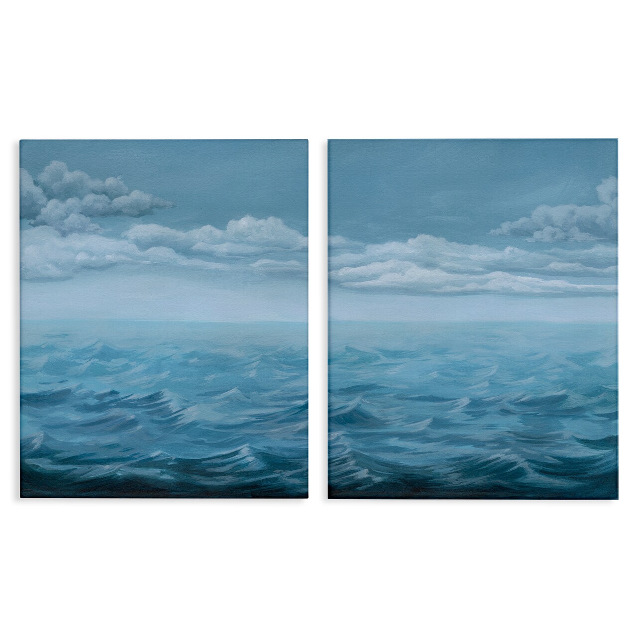 Stupell Industries Clouds over Rough Sea Waves 2pc Canvas Wall Art Set Design by Grace Popp